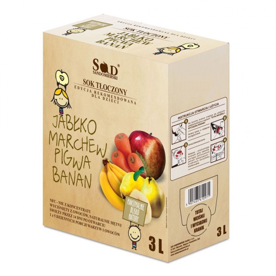 Naturalny sok marchew  jabłko pigwa  banan 3L EDYCJA LIMITOWANA