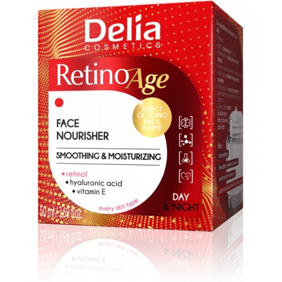 DELIA Odżywczy krem do twarzy na dzień i na noc z retinolem, RETINOAGE 50ml